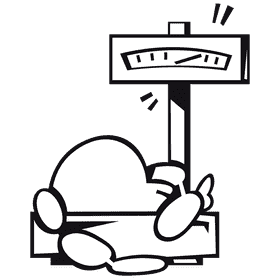 Weighting scale meat black and white clipart