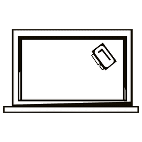 Whiteboard brush black and white clipart