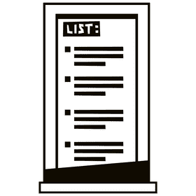 Whiteboard list black and white clipart