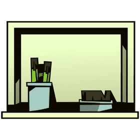 Whiteboard pencil and brush clipart