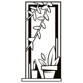 Whiteboard plants black and white clipart