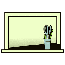 Whiteboard scissors clipart