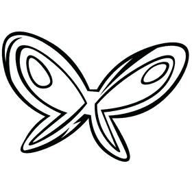 Wings butterfly black and white clipart