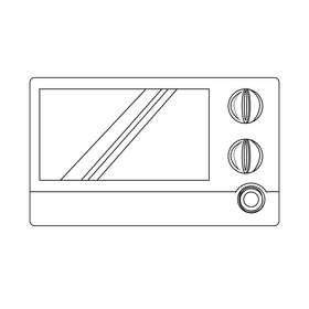 Microwave drawing black and white clipart