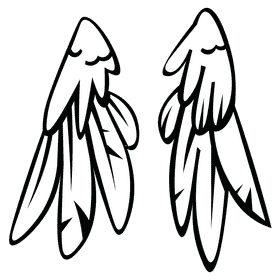 Wings closed black and white clipart