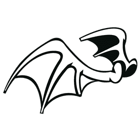 Wings devil black and white clipart