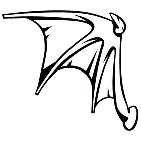 Wings devil horn black and white clipart