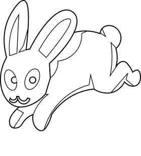 Woodland rabbit black and white clipart
