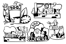 Zoo black and white vector