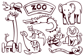 Zoo animal black and white vector