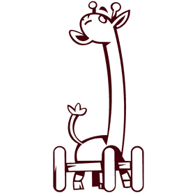 Zoo animal giraffe black and white clipart