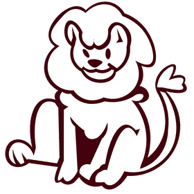 Zoo animal lion black and white clipart