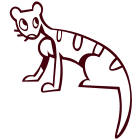 Zoo animal meerkat black and white clipart