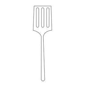 Spatula drawing black and white clipart