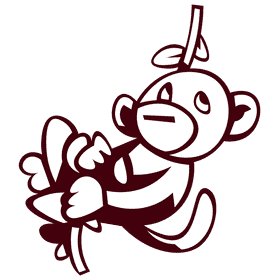 Zoo animal monkey black and white clipart