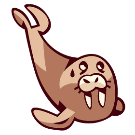 Zoo animal walrus clipart