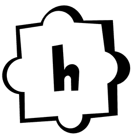 Alphabet h letter black and white clipart