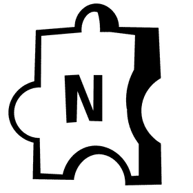Alphabet n letter black and white clipart