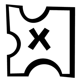 Alphabet x letter black and white clipart