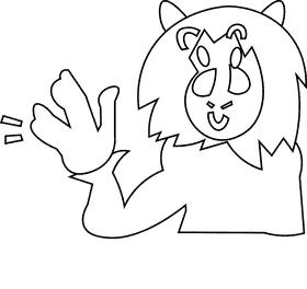 Baboon greeting black and white clipart