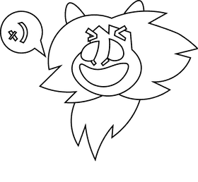 Baboon happy black and white clipart