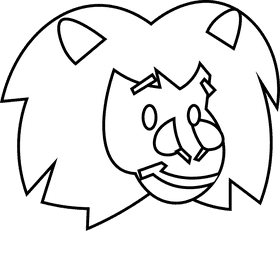 Baboon head black and white clipart