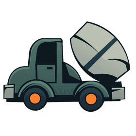 Cement truck grey clipart