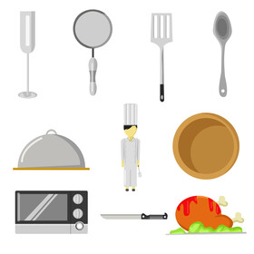Chef cook set vector