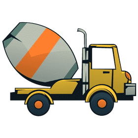 Cement truck yellow clipart