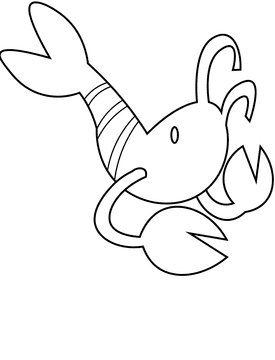 Crawfish black and white clipart