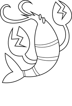 Crawfish funny black and white clipart