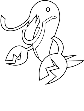 Crawfish funny black and white clipart