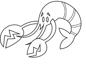 Crawfish scared black and white clipart