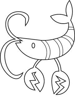 Crawfish small black and white clipart