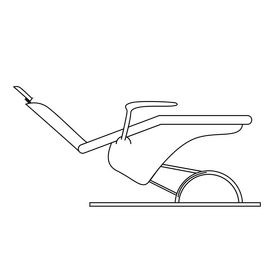 Dental chair black and white clipart