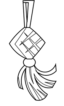 Eid mubarak decoration black and white clipart