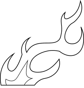 Flame angled black and white clipart