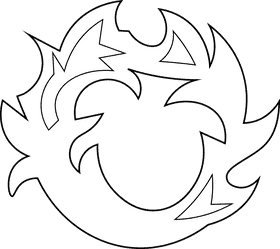 Flame circle black and white clipart