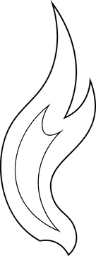Flame feather black and white clipart