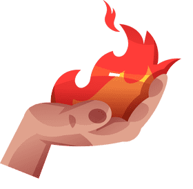 Flame hand clipart