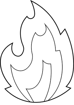 Flame medium black and white clipart