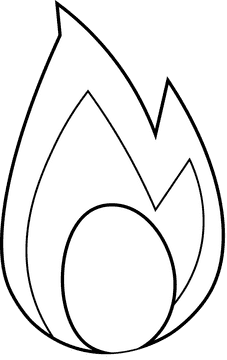 Flame small black and white clipart