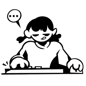 Gamer keyboard black and white clipart