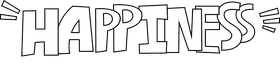Happiness sign black and white clipart