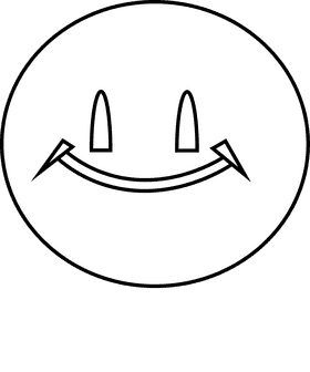 Happiness smile black and white clipart