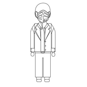 Dentist drawing black and white clipart