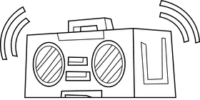 Listening bass black and white clipart