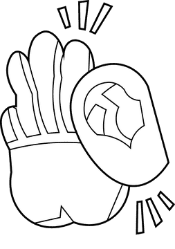 Listening hand black and white clipart