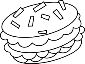 Macarons powder black and white clipart