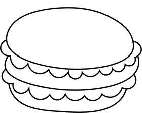 Macarons purple black and white clipart